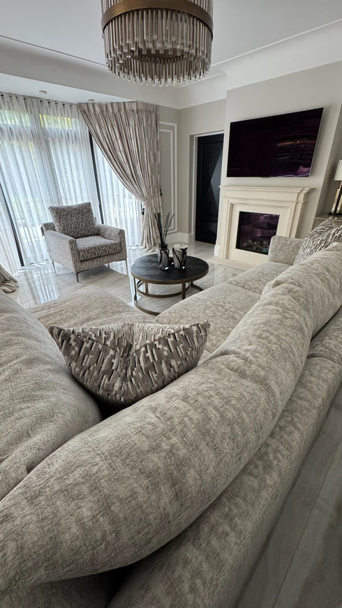 Oscar Pebble 4 Piece Corner Sofa & Stool